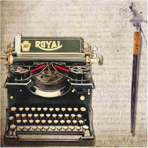 Royal typewriter, symbolising the tension between art and commerce in creative writing.